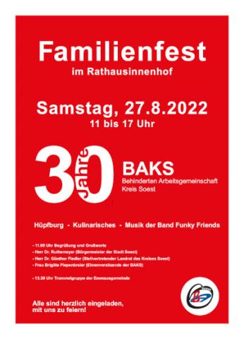 Das Plakat für das Familienfest
